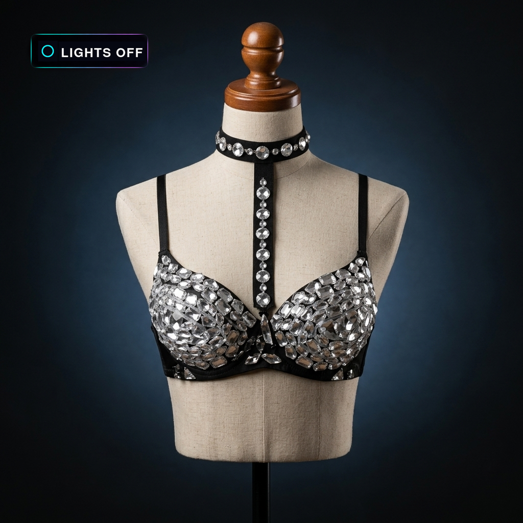 GloRave Glowing Crystal Bra